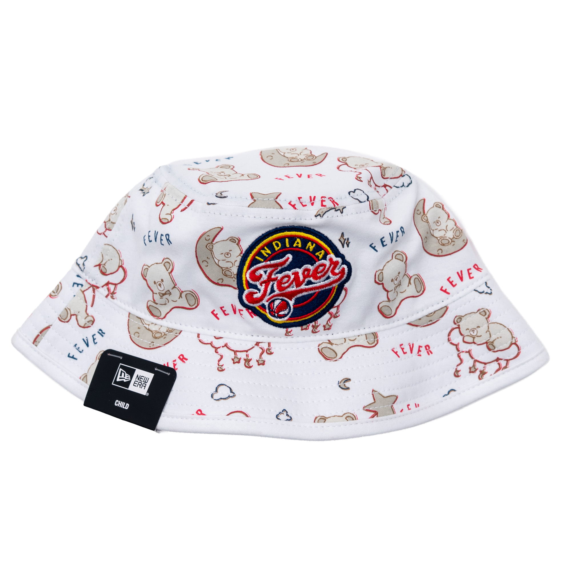 Infant Indiana Fever Teddy Bear Bucket Hat in White by New Era