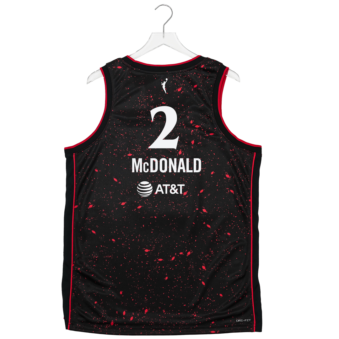 Adult Indiana Fever #2 Aari McDonald Stranger Things Rebel Swingman Jersey in Black by Nike