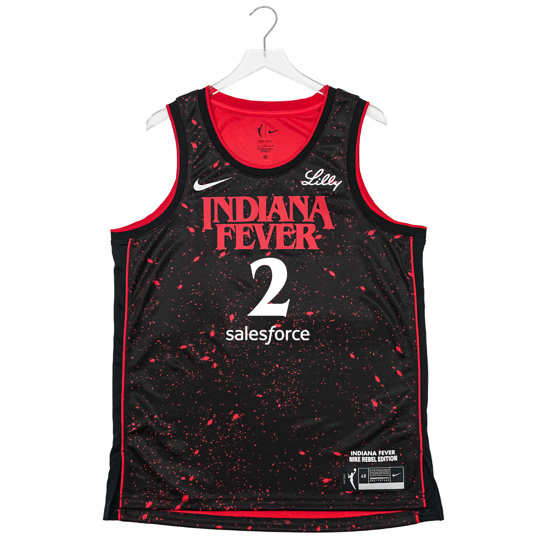 Adult Indiana Fever #2 Aari McDonald Stranger Things Rebel Swingman Jersey in Black by Nike