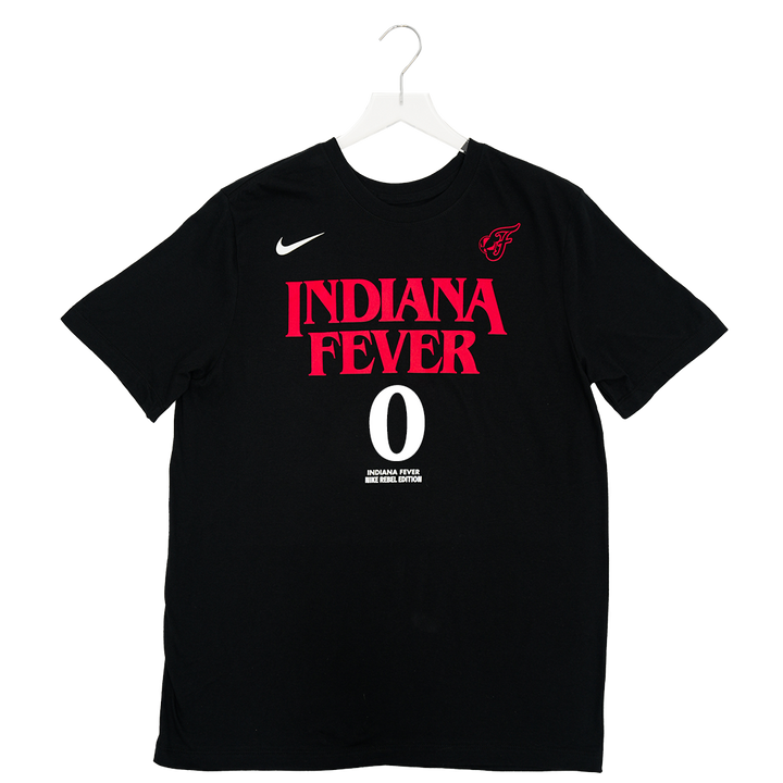 Adult Indiana Fever #0 Kelsey Mitchell Stranger Things Rebel Name and Number T-shirt in Black by Nike