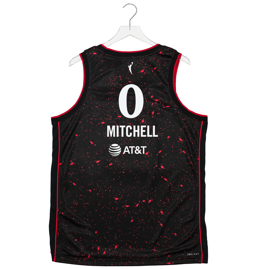 Adult Indiana Fever #0 Kelsey Mitchell Stranger Things Rebel Swingman Jersey in Black by Nike