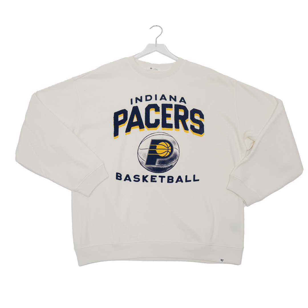 Womens Indiana Pacers Cloud Oversized Crew Fleece in White by 47