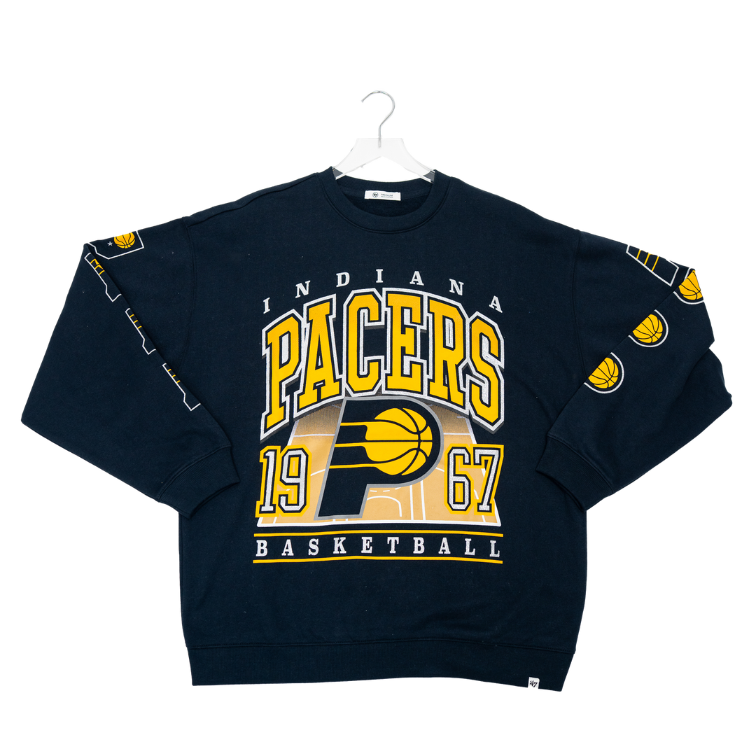 Women's Indiana Pacers Go Big Oversized Crew Fleece in Navy by '47
