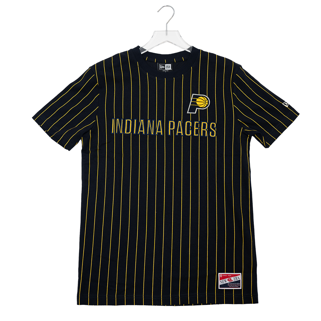 Adult Indiana Pacers Pinstripe T-Shirt in Navy by New Era