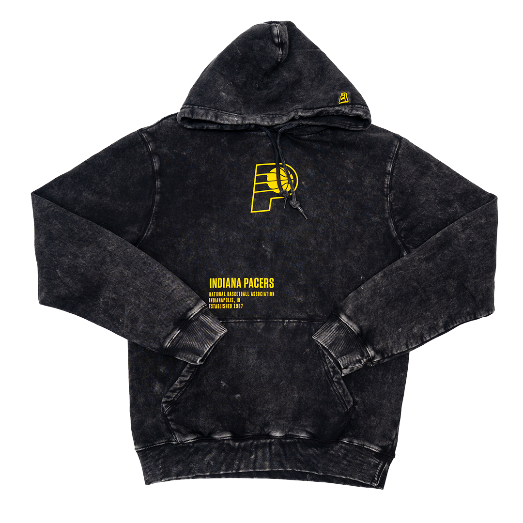 Adult Indiana Pacers Washed Hooded Sweatshirt in Black by New Era