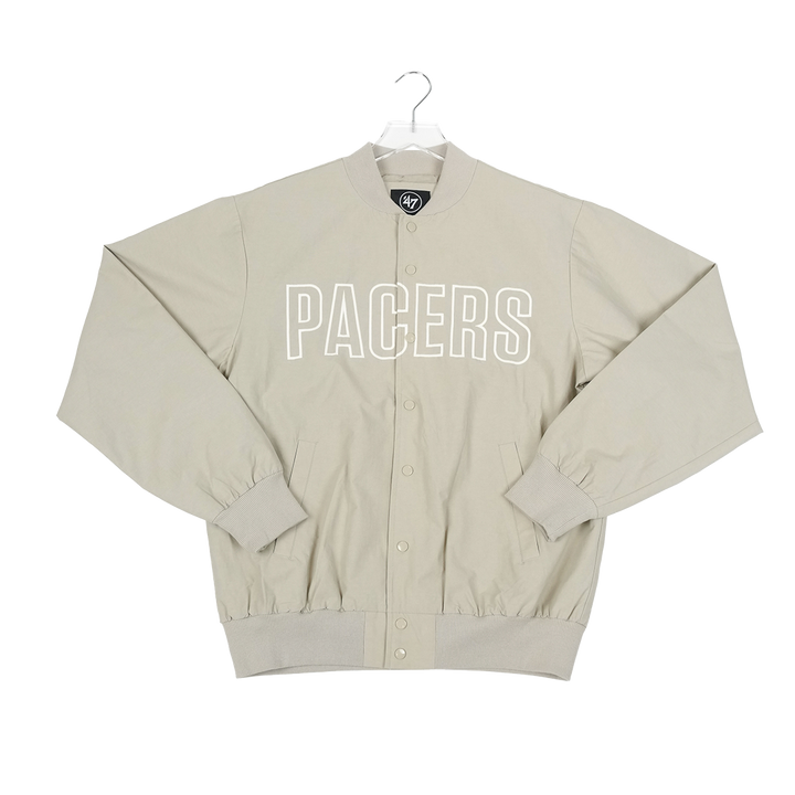 Adult Indiana Pacers Trademark Twill Bomber Jacket in System Grey by '47