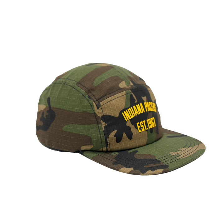 Adult Indiana Pacers Text Camper Hat in Camo by New Era