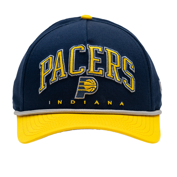 Adult Indiana Pacers Adjustable Arch A-Frame 9FORTY Hat in Navy by New Era