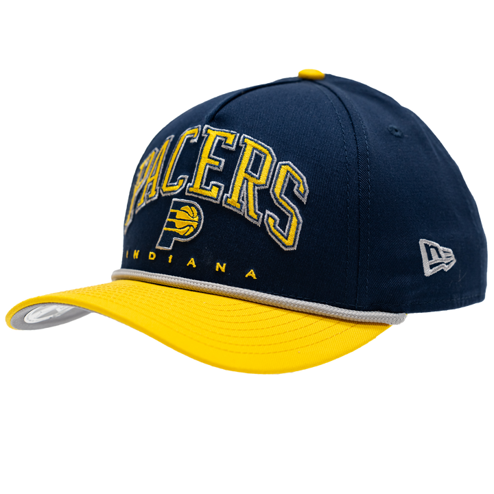 Adult Indiana Pacers Adjustable Arch A-Frame 9FORTY Hat in Navy by New Era