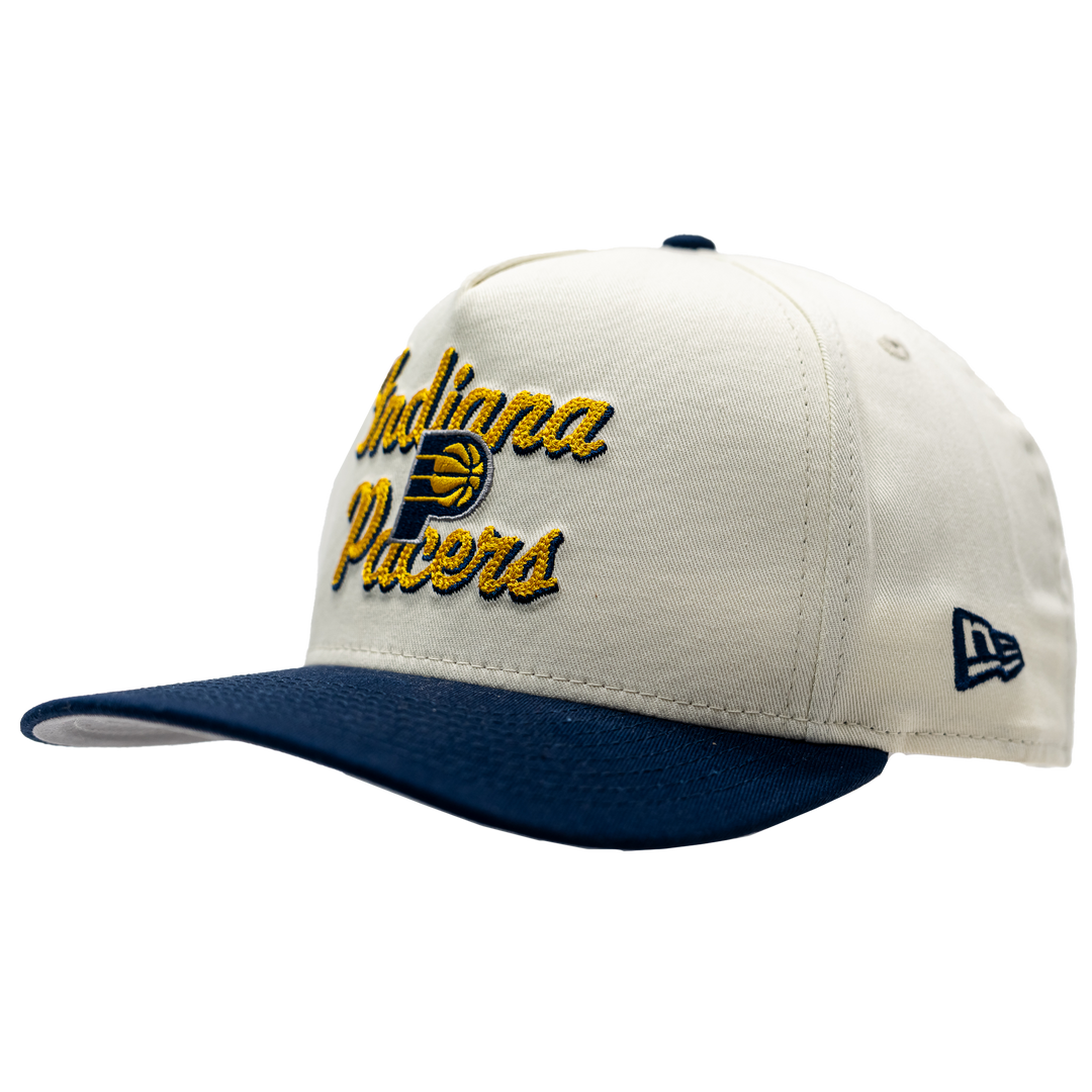 Adult Indiana Pacers Chain Stitch 9Fifty Hat in Tan by New Era