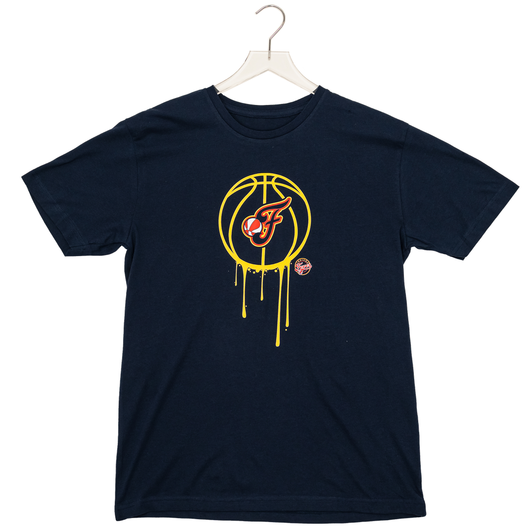 Adult Indiana Fever Paint Drip T-shirt in Navy by Fever Team Store