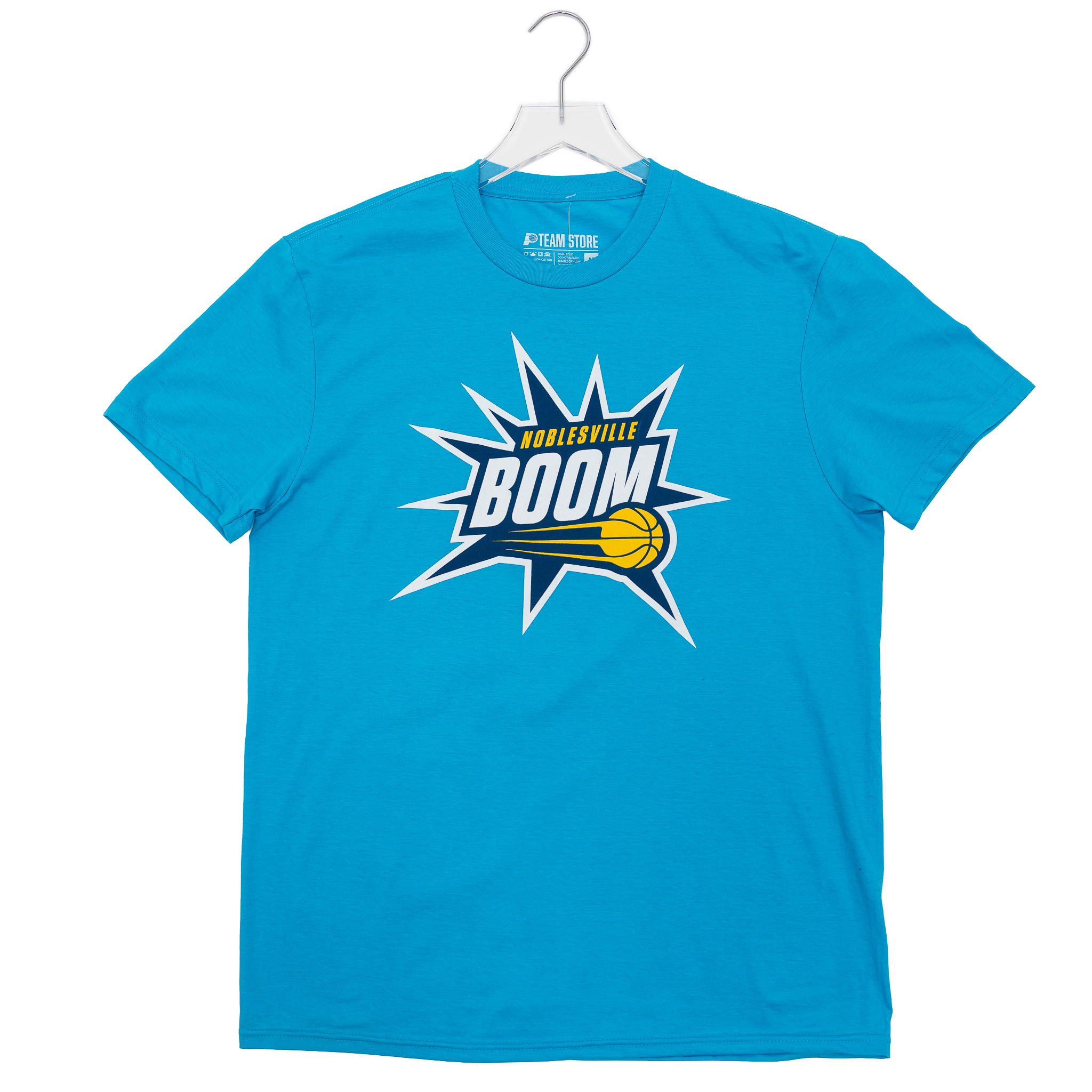 Adult Noblesville Boom Primary Logo T-shirt in Cyan Blue by Boom Adult Noblesville Boom Primary Logo T-shirt in Cyan Blue by Boom