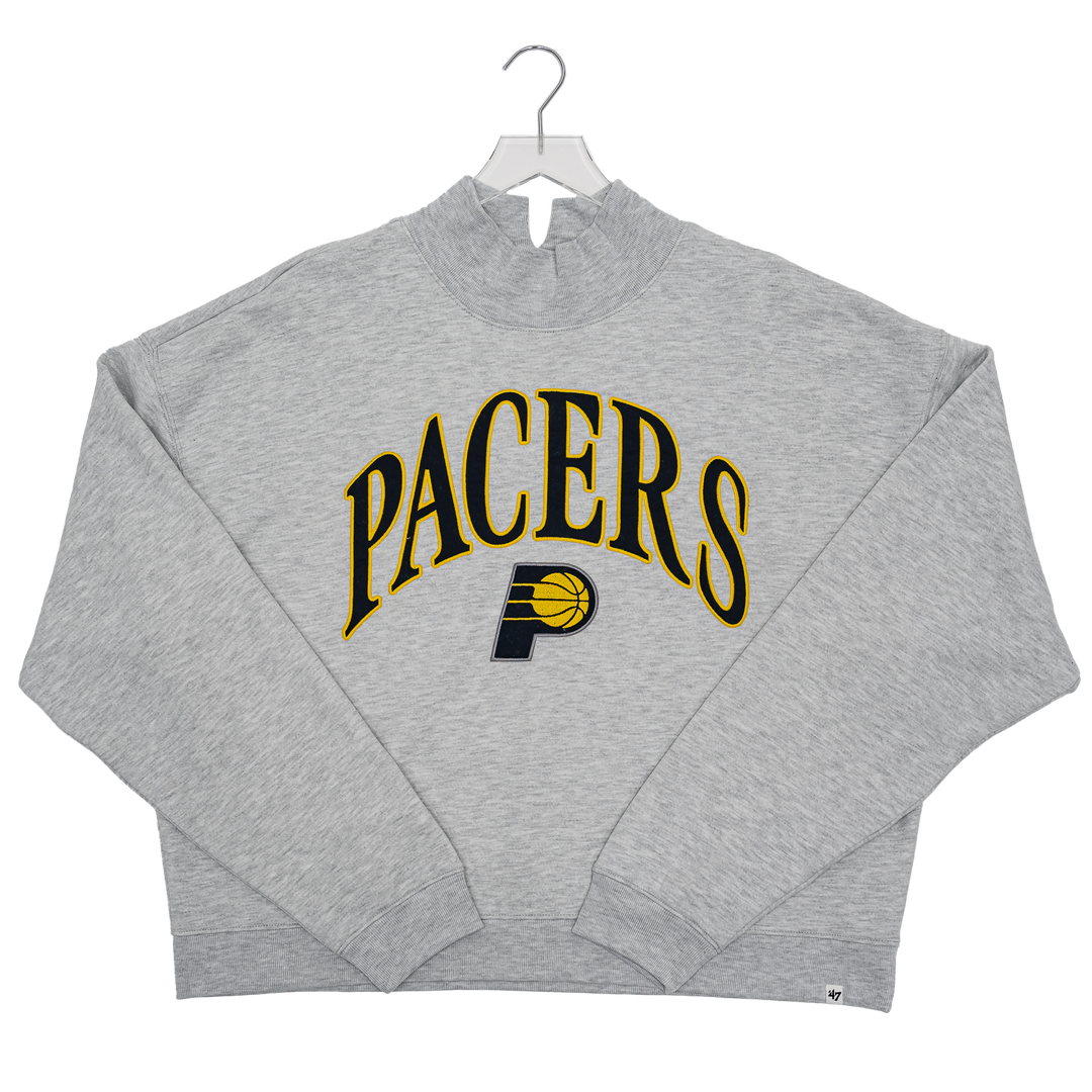 Women's Indiana Pacers Vintage Mock Crewneck Sweatshirt in Grey by '47