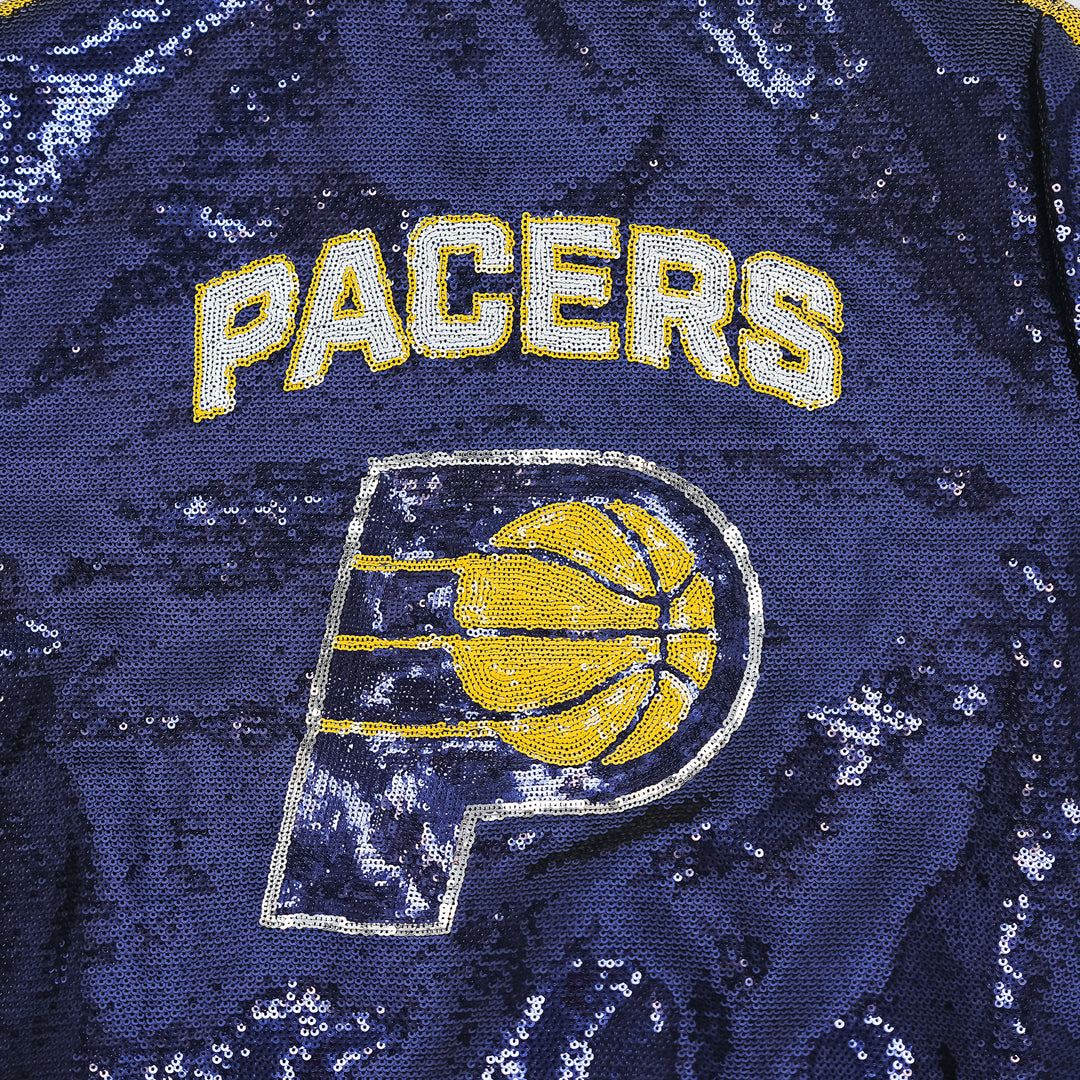 Women's Indiana Pacers Full-Zip Sequin Jacket in Navy by Wild Collective