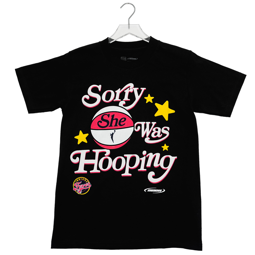 Adult Indiana Fever Sorry She Was Hooping T-shirt in Black by Stadium Essentials