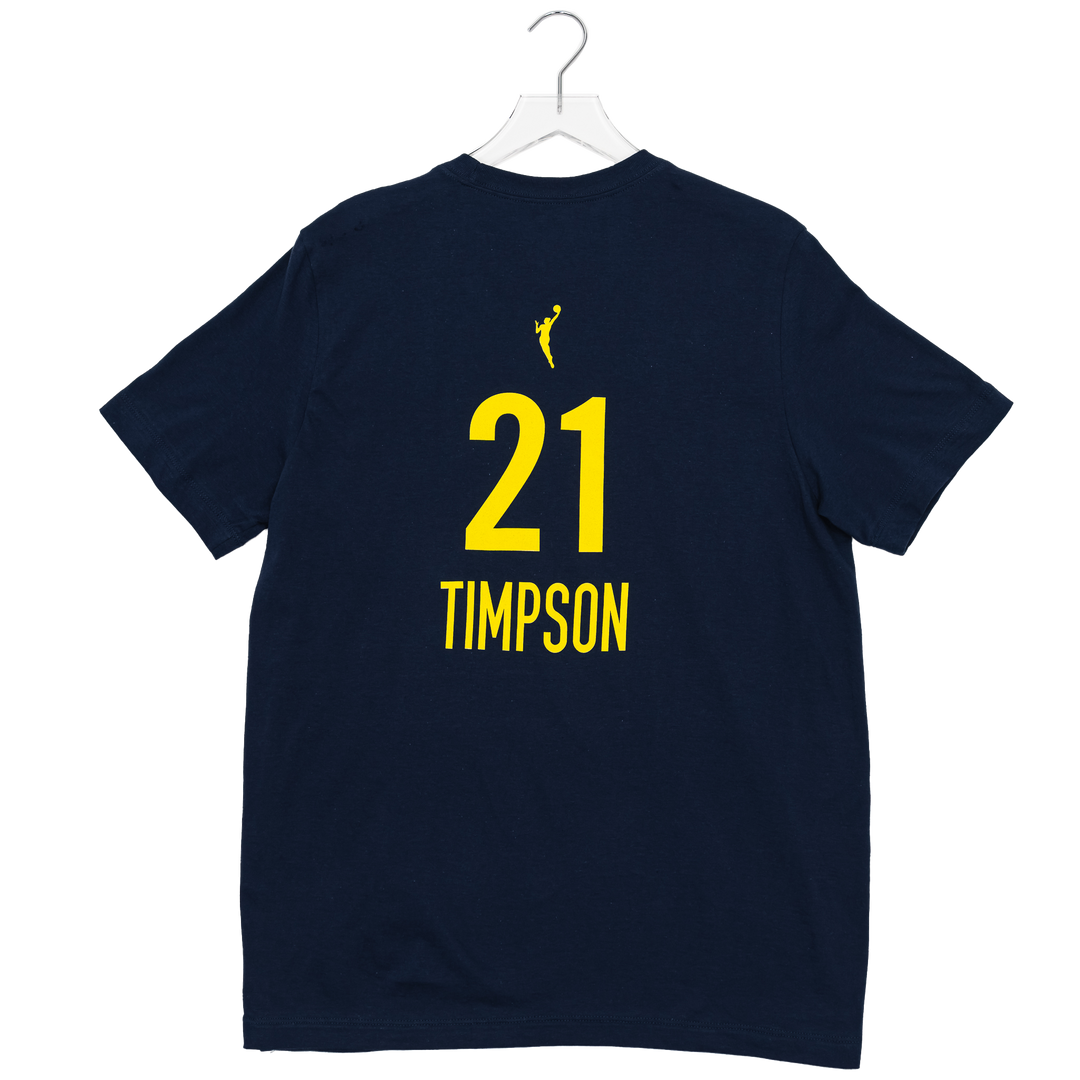 Adult Indiana Fever #21 Makayla Timpson Explorer Name and Number T-Shirt in Navy by Nike