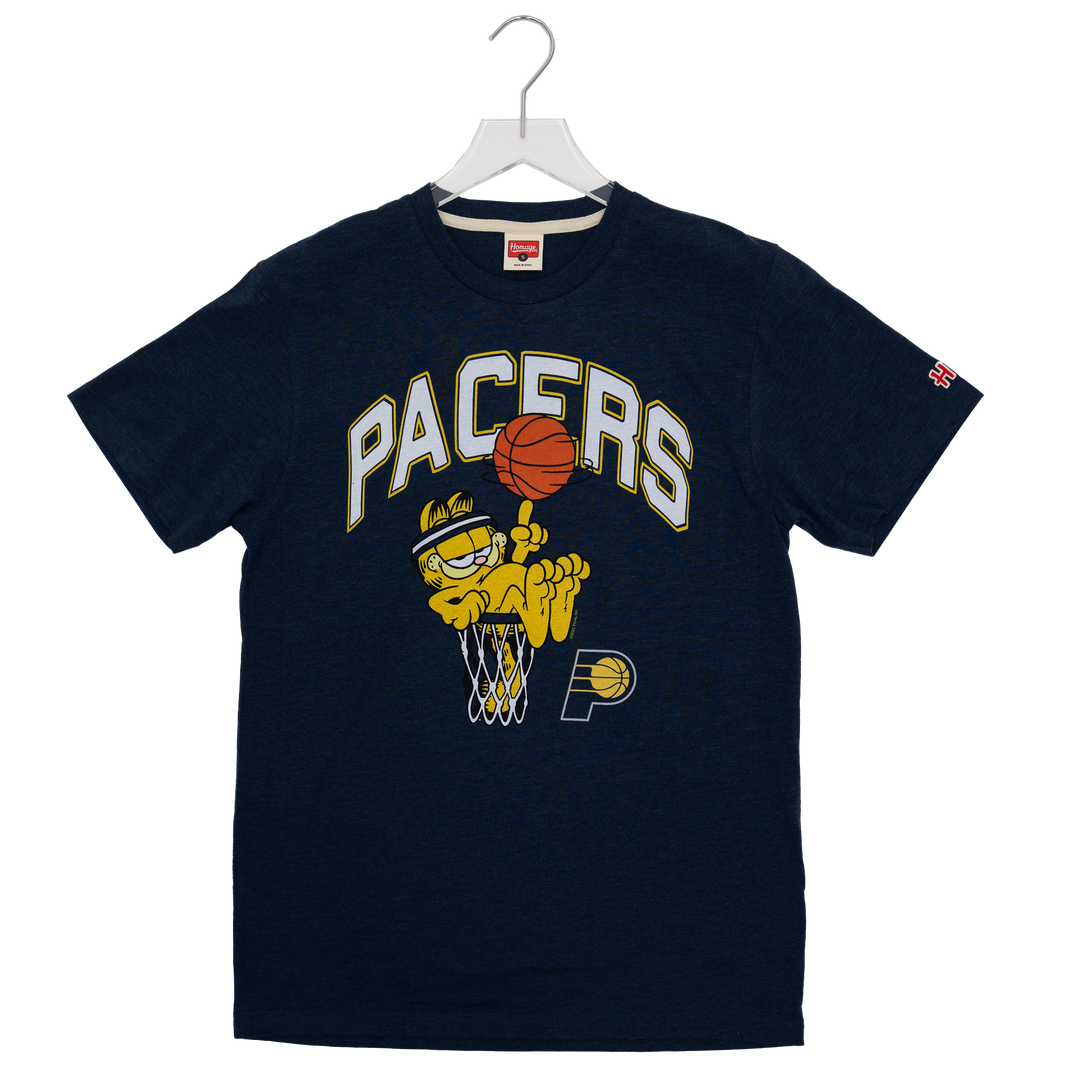Adult Indiana Pacers Garfield T-shirt in Navy by Homage