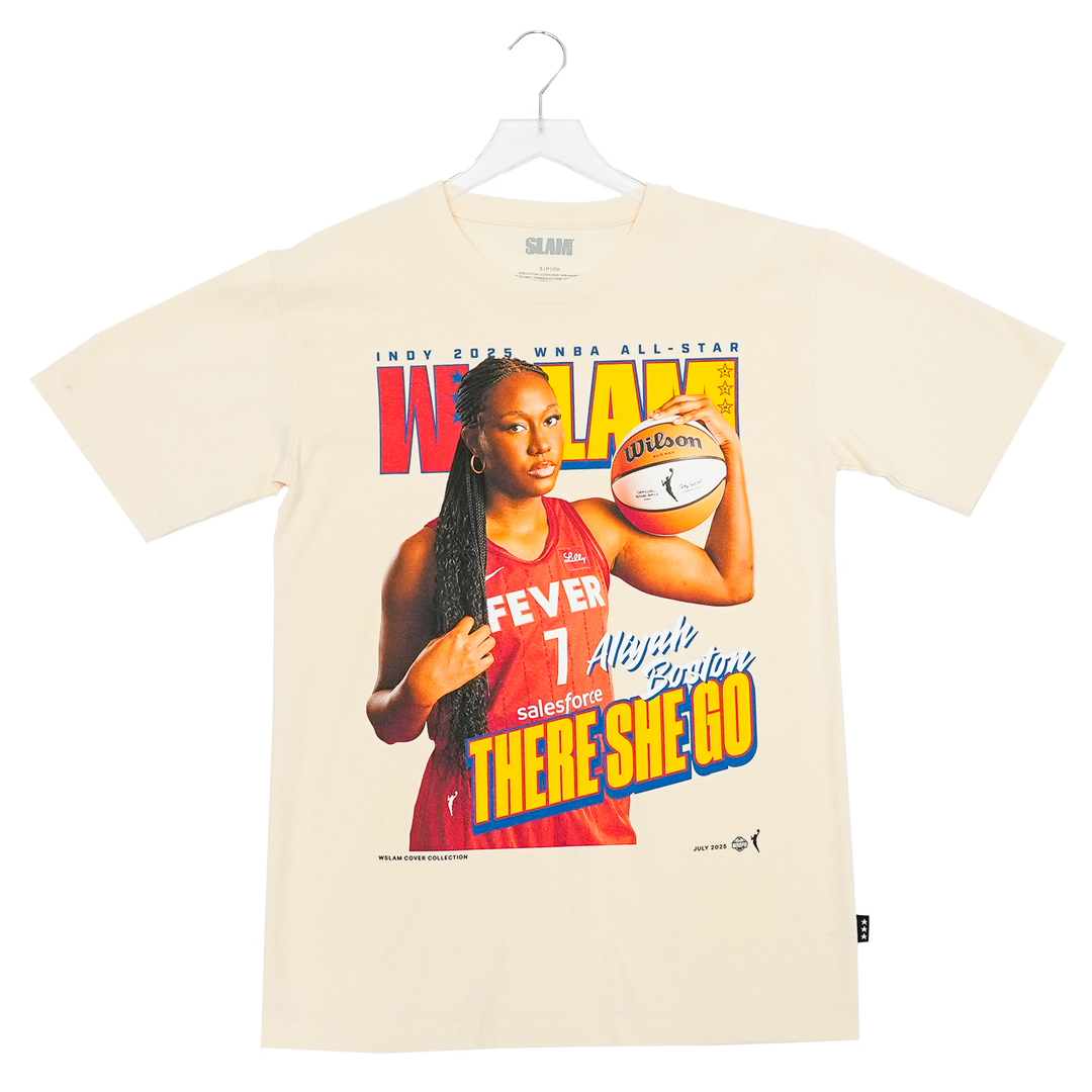 Adult Indiana Fever Aliyah Boston SLAM Cover T-shirt in Natural by SLAM GOODS