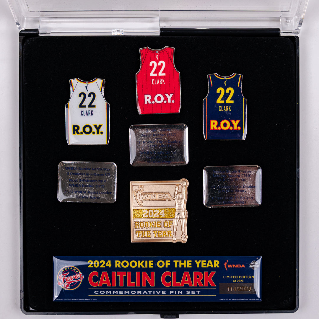 Indiana Fever 2024 WNBA Rookie Of The Year Caitlin Clark Pin Set in Navy by PSG