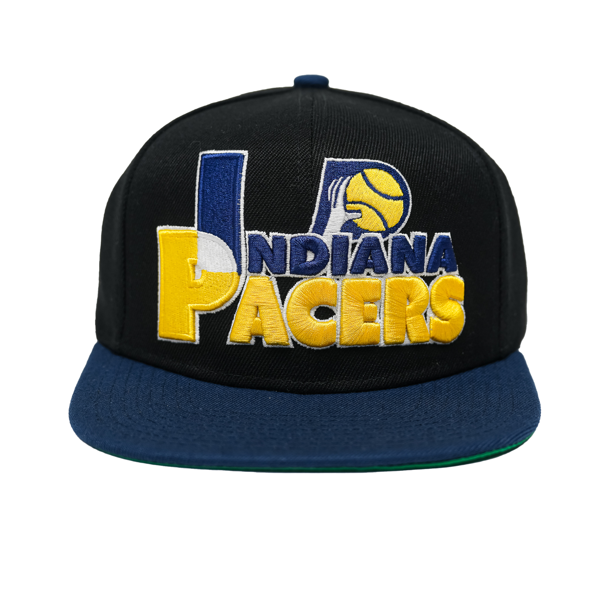 Adult Indiana Pacers Text Stack Hardwood Classics Snapback Hat in