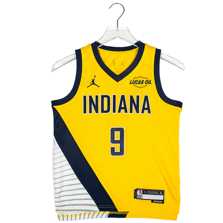 Youth Indiana Pacers #9 T.J. McConnell Statement Swingman Jersey in Gold by Jordan