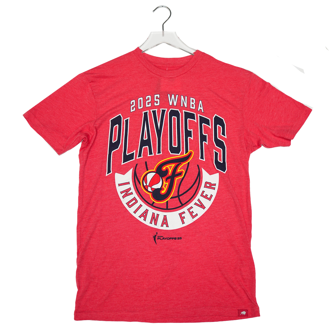 Adult Indiana Fever Short Sleeve 2025 WNBA Playoff T-Shirt in Red by Sportiqe