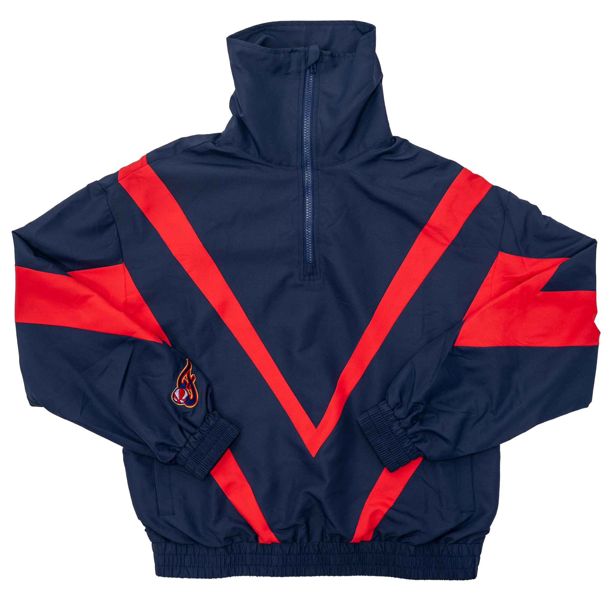 Women's Indiana Fever 1/4 Zip Rip Stop Chevron Jacket in Navy by