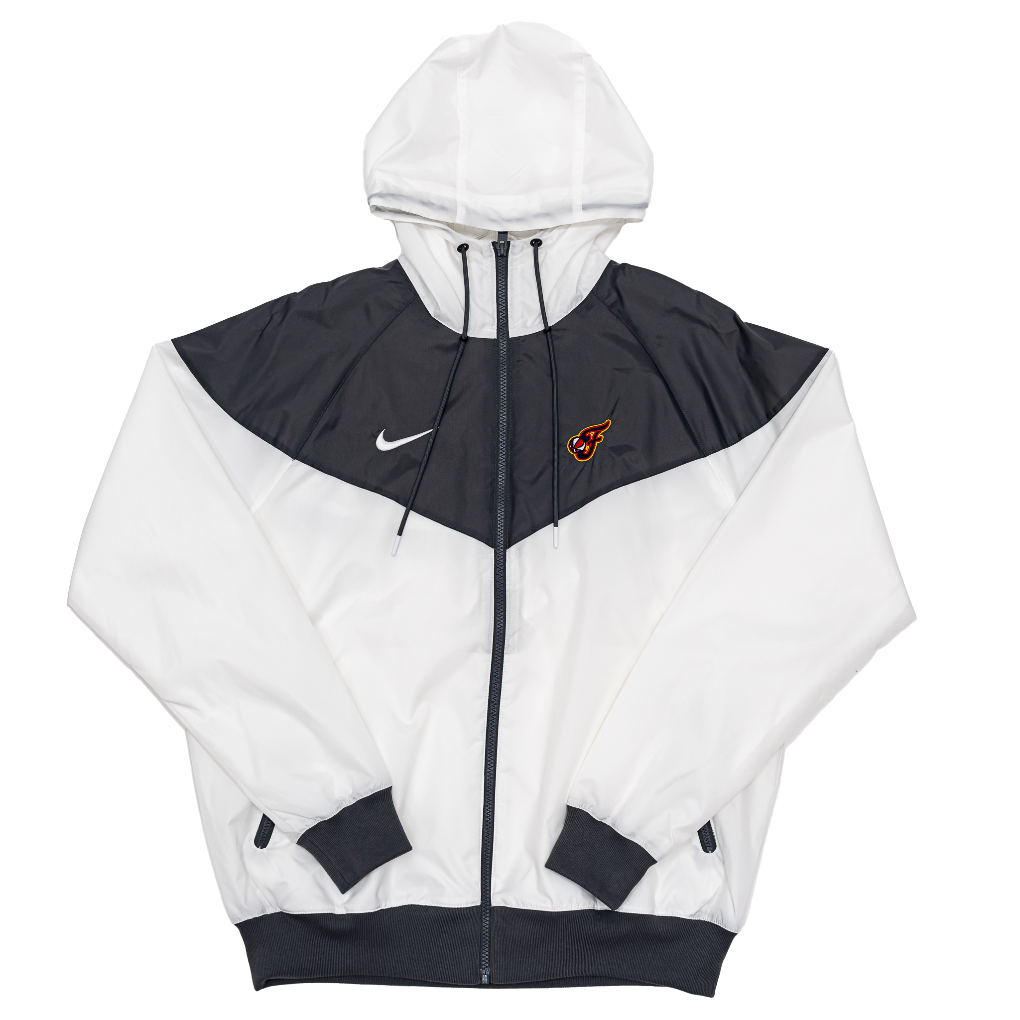 nike jacket white grey
