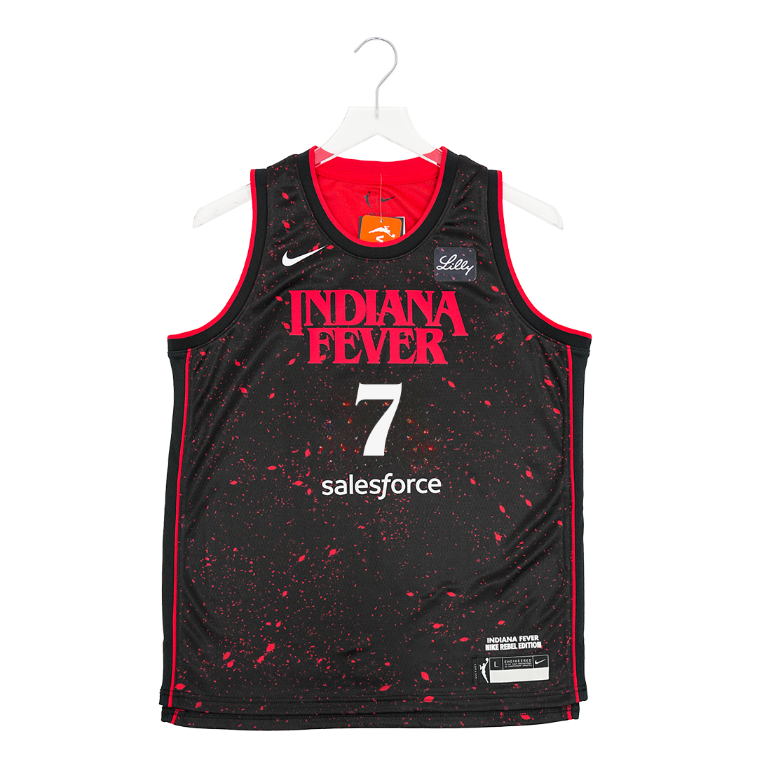 Youth Indiana Fever #7 Aliyah Boston Stranger Things Rebel Swingman Jersey in Black by Nike