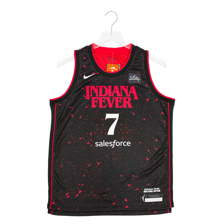 Youth Indiana Fever #7 Aliyah Boston Stranger Things Rebel Swingman Jersey in Black by Nike