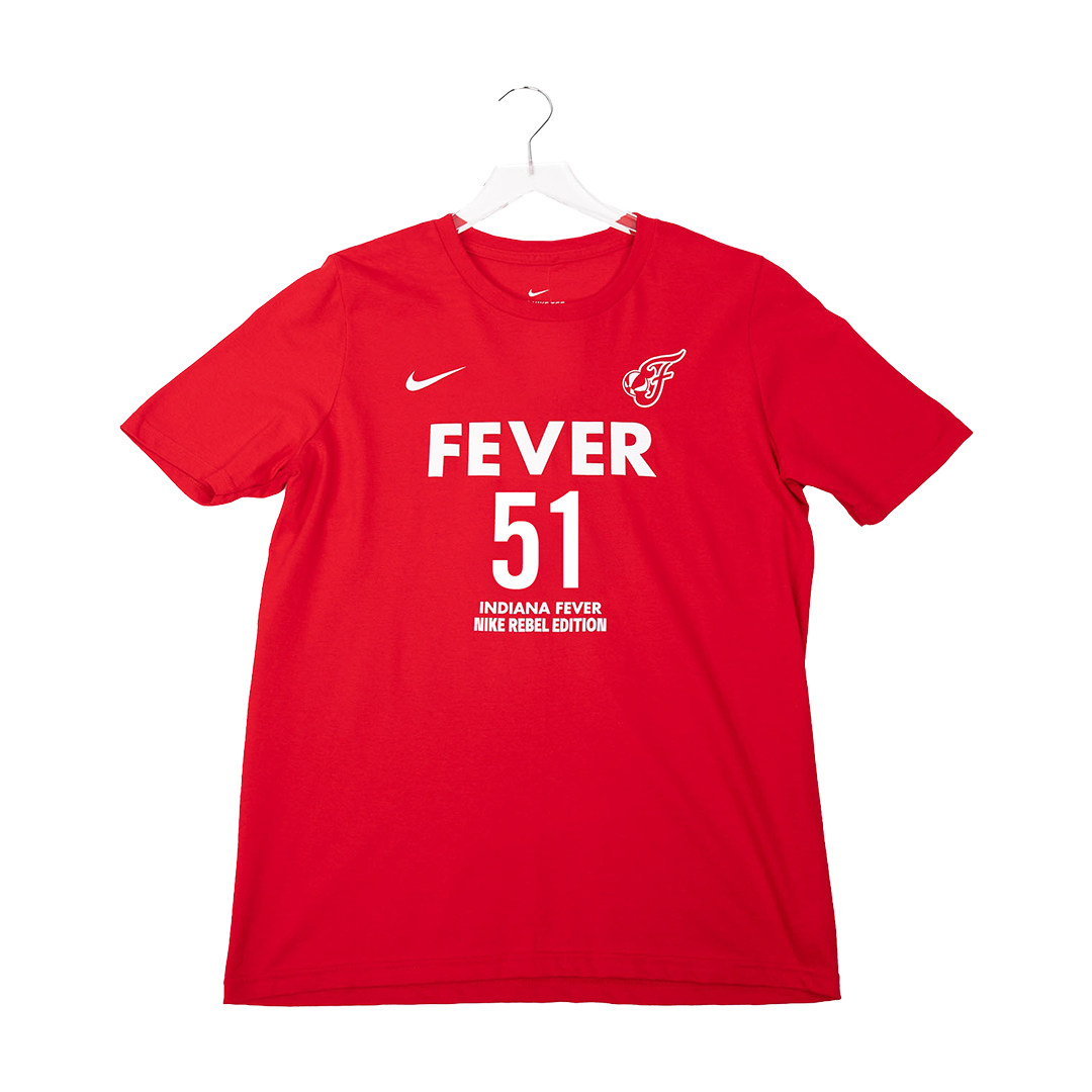 Adult Indiana Fever #51 Sydney Colson Rebel Name and Number T-Shirt in Red by Nike