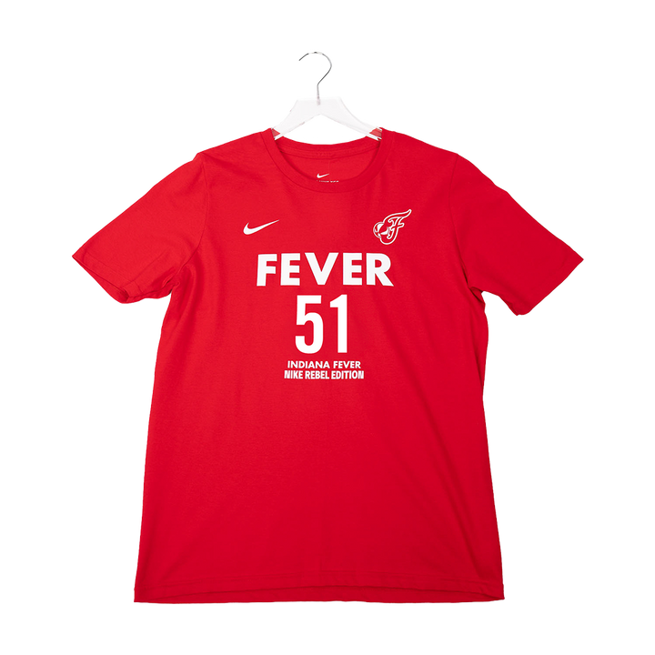 Adult Indiana Fever #51 Sydney Colson Rebel Name and Number T-Shirt in Red by Nike