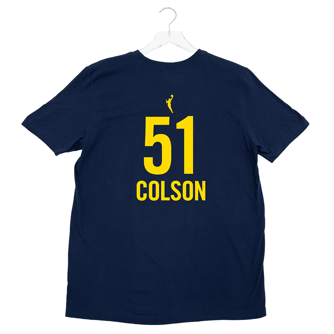 Adult Indiana Fever #51 Sydney Colson Explorer Name and Number T-Shirt in Navy by Nike