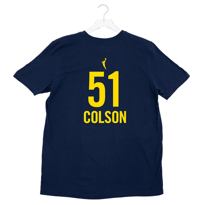 Adult Indiana Fever #51 Sydney Colson Explorer Name and Number T-Shirt in Navy by Nike