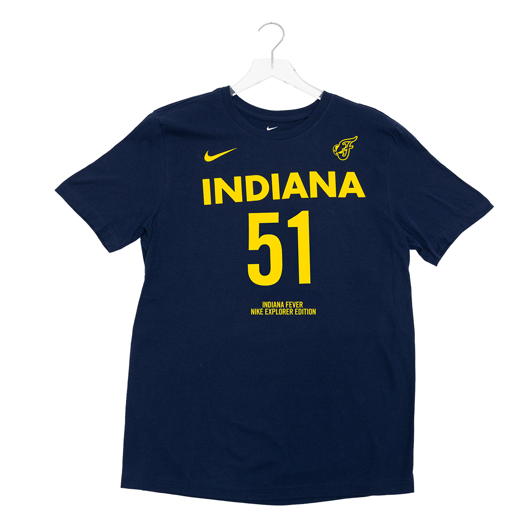 Adult Indiana Fever #51 Sydney Colson Explorer Name and Number T-Shirt in Navy by Nike