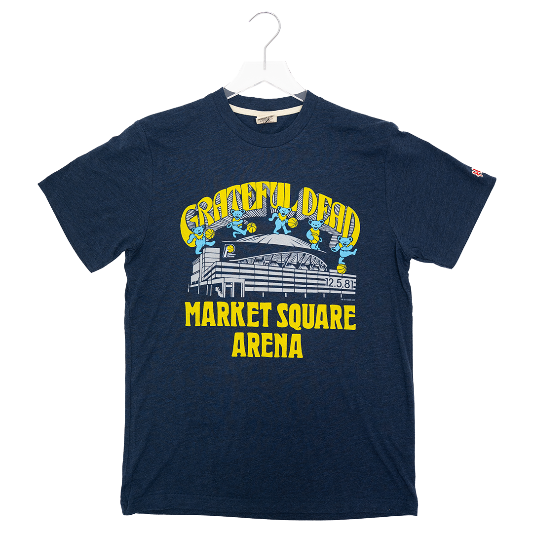 Adult Indiana Pacers Grateful Dead Bears Market Square Arena T-shirt in Navy by Homage
