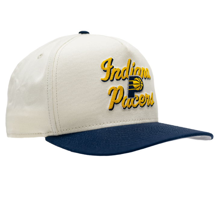 Adult Indiana Pacers Chain Stitch 9Fifty Hat in Tan by New Era