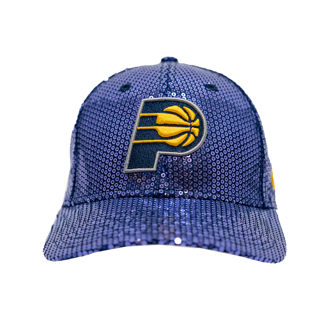 Women's Indiana Pacers Sequin 9Forty Hat in Navy by New Era
