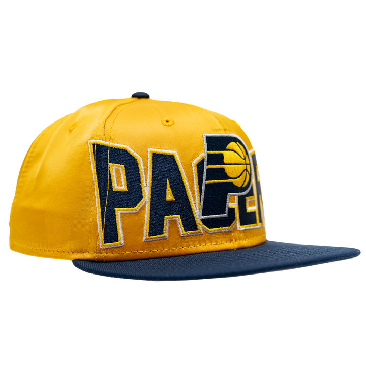 Adult Indiana Pacers Primary Logo Satin 59Fifty Hat in Gold by New Era
