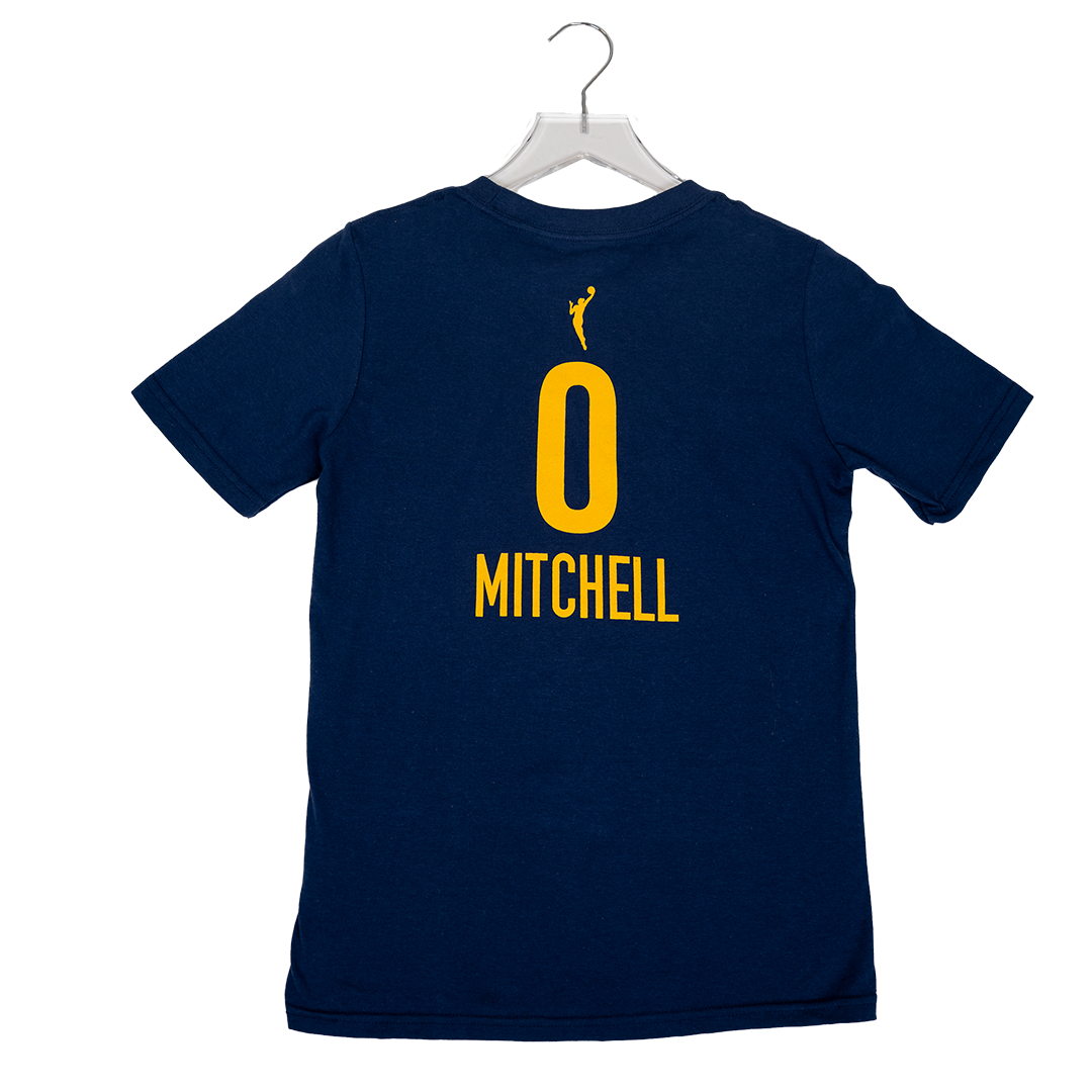 Youth Indiana Fever #0 Kelsey Mitchell Explorer Name and Number T-Shirt in Navy by Nike