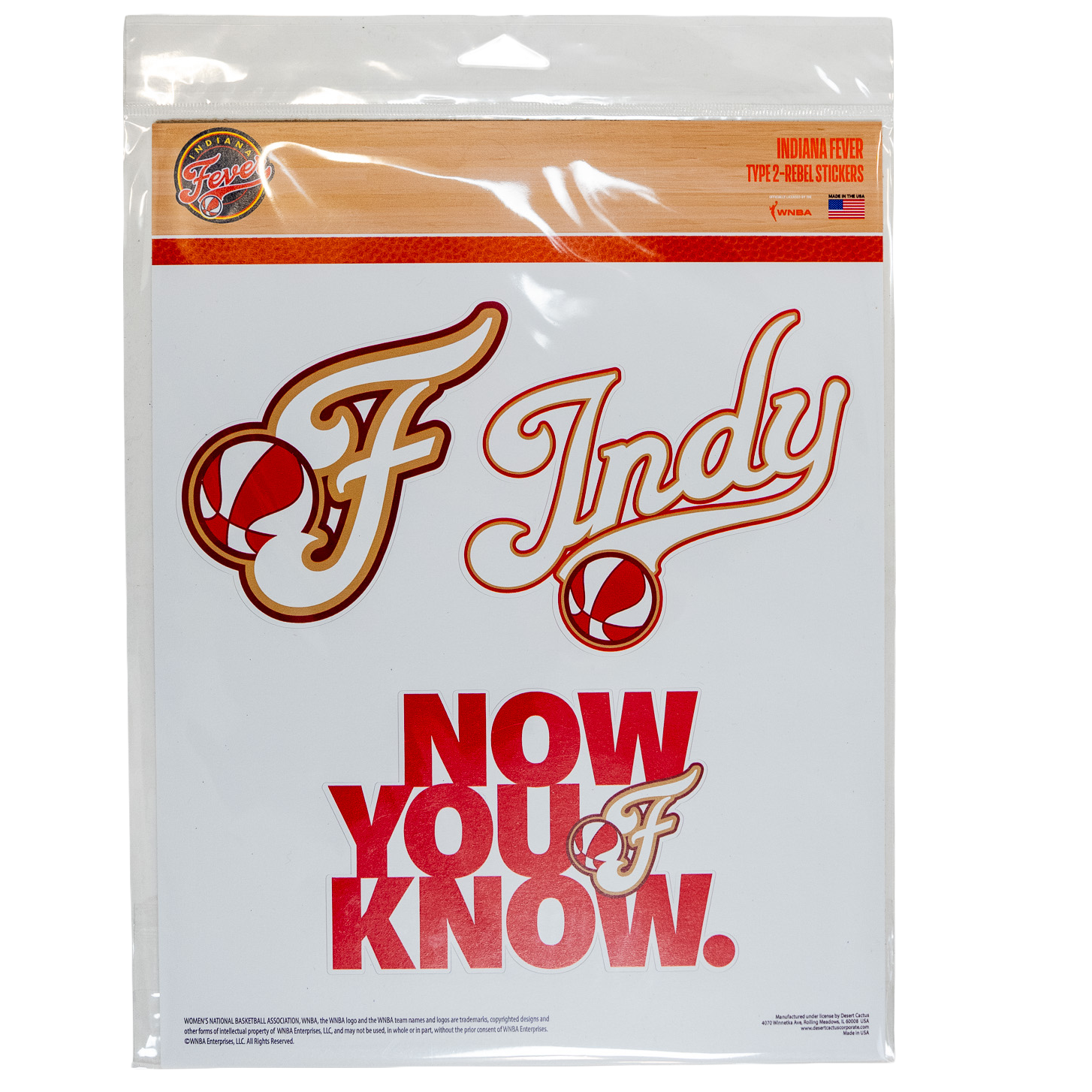 Indiana Fever 3 Pack 2026 Rebel Decal Sheet in Red by Desert Cactus –  Pacers Team Store