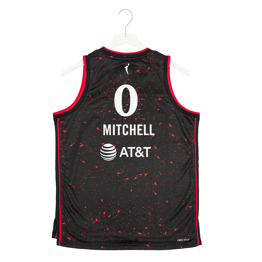 Youth Indiana Fever #0 Kelsey Mitchell Stranger Things Rebel Swingman Jersey in Black by Nike