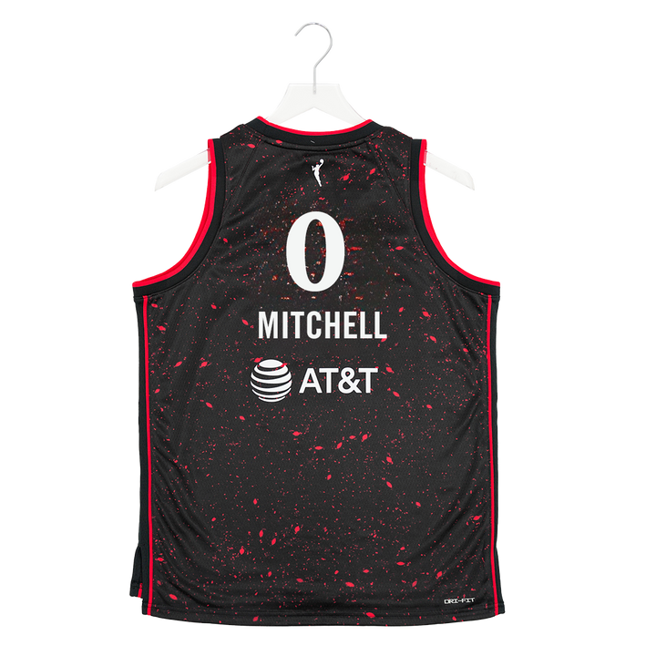 Youth Indiana Fever #0 Kelsey Mitchell Stranger Things Rebel Swingman Jersey in Black by Nike