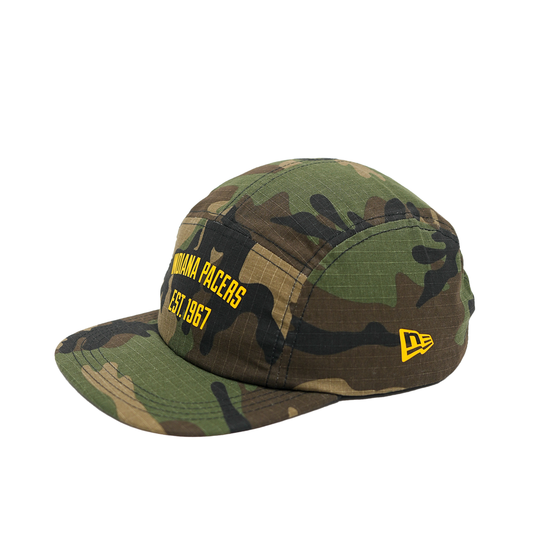 Adult Indiana Pacers Text Camper Hat in Camo by New Era