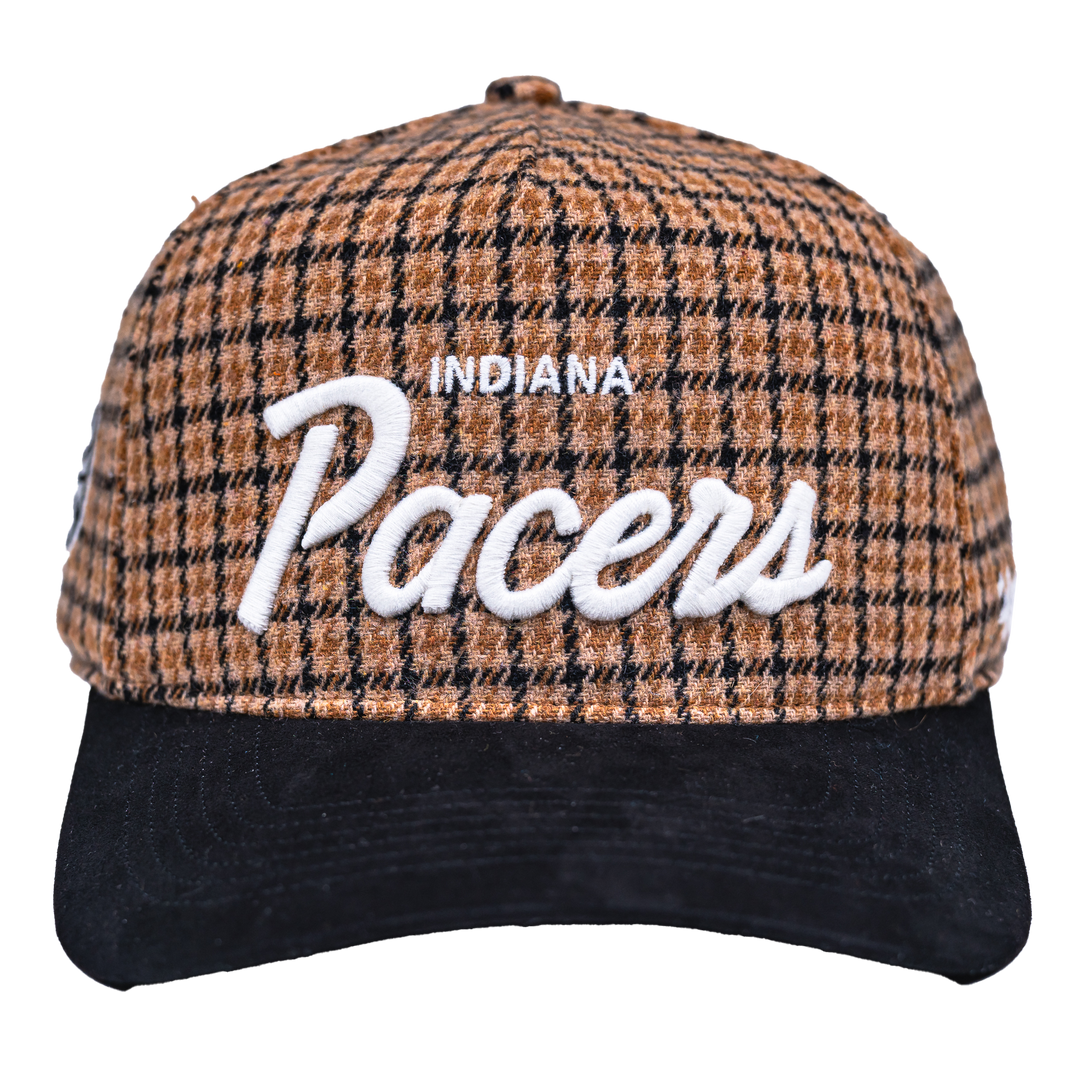 Adult Indiana Pacers Shepherds Check Hitch Hat in Tan by '47
