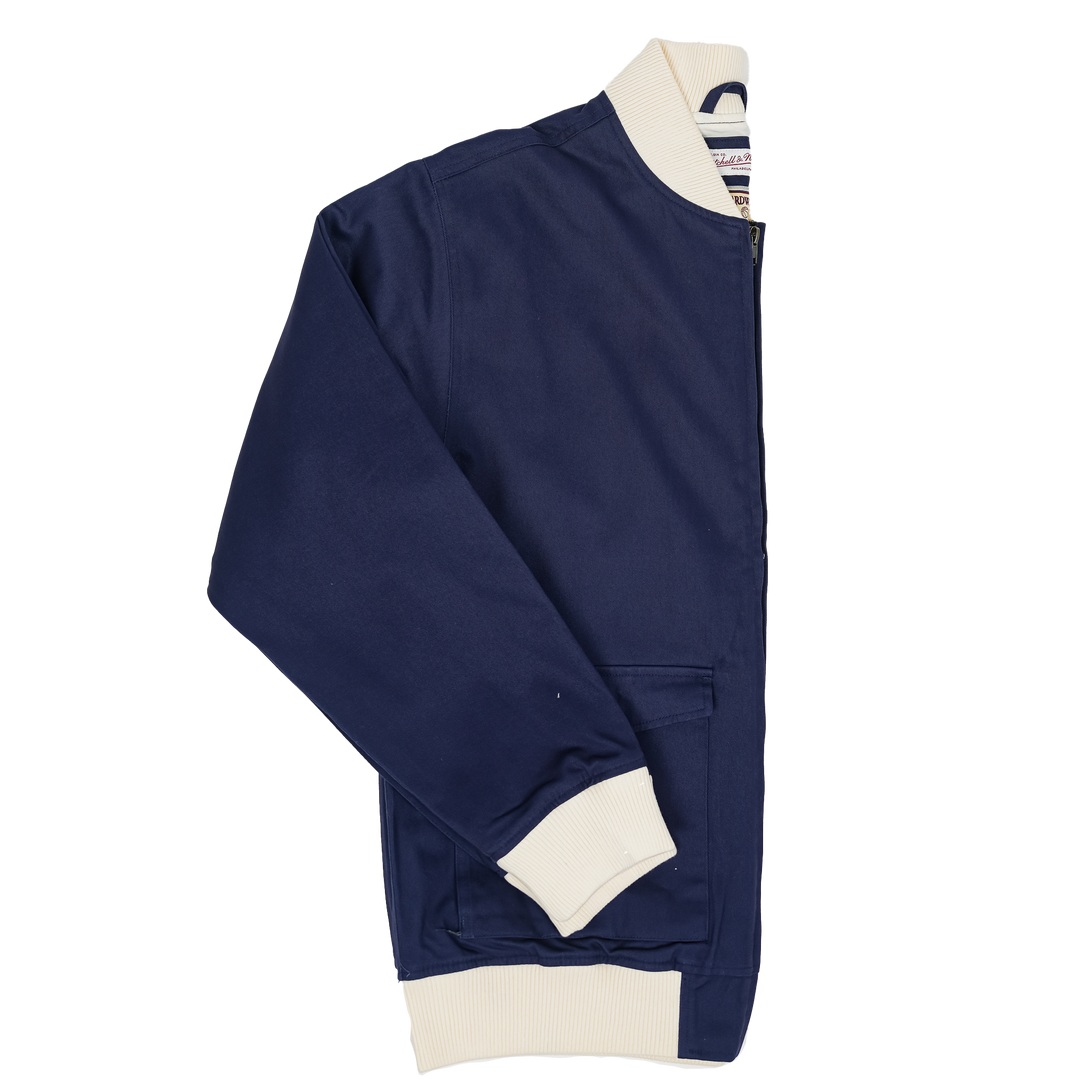 Adult Indiana Pacers Replay Cotton Twill Jacket in Navy by Mitchell and Ness
