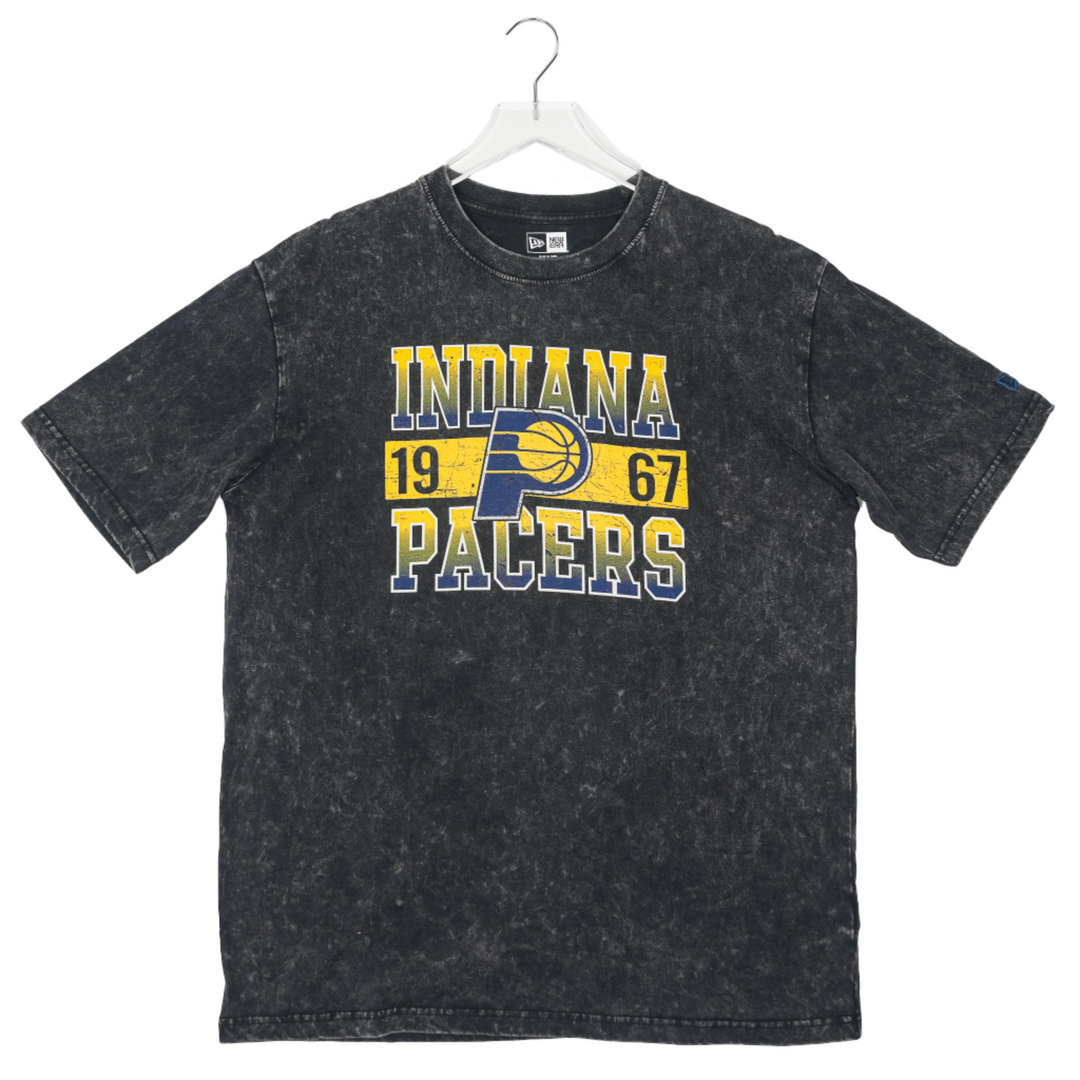 Adult Indiana Pacers Marble Washed T-shirt in Black by New Era