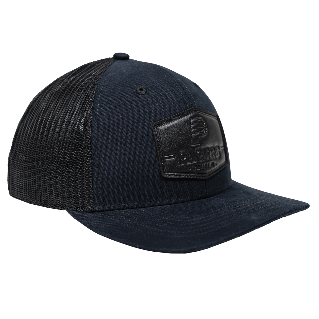 Adult Indiana Pacers Black Hide Trucker Hat in Black by '47