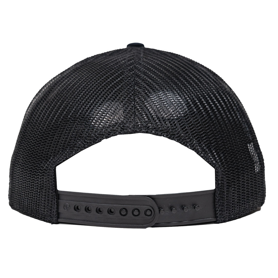 Adult Indiana Pacers Black Hide Trucker Hat in Black by '47