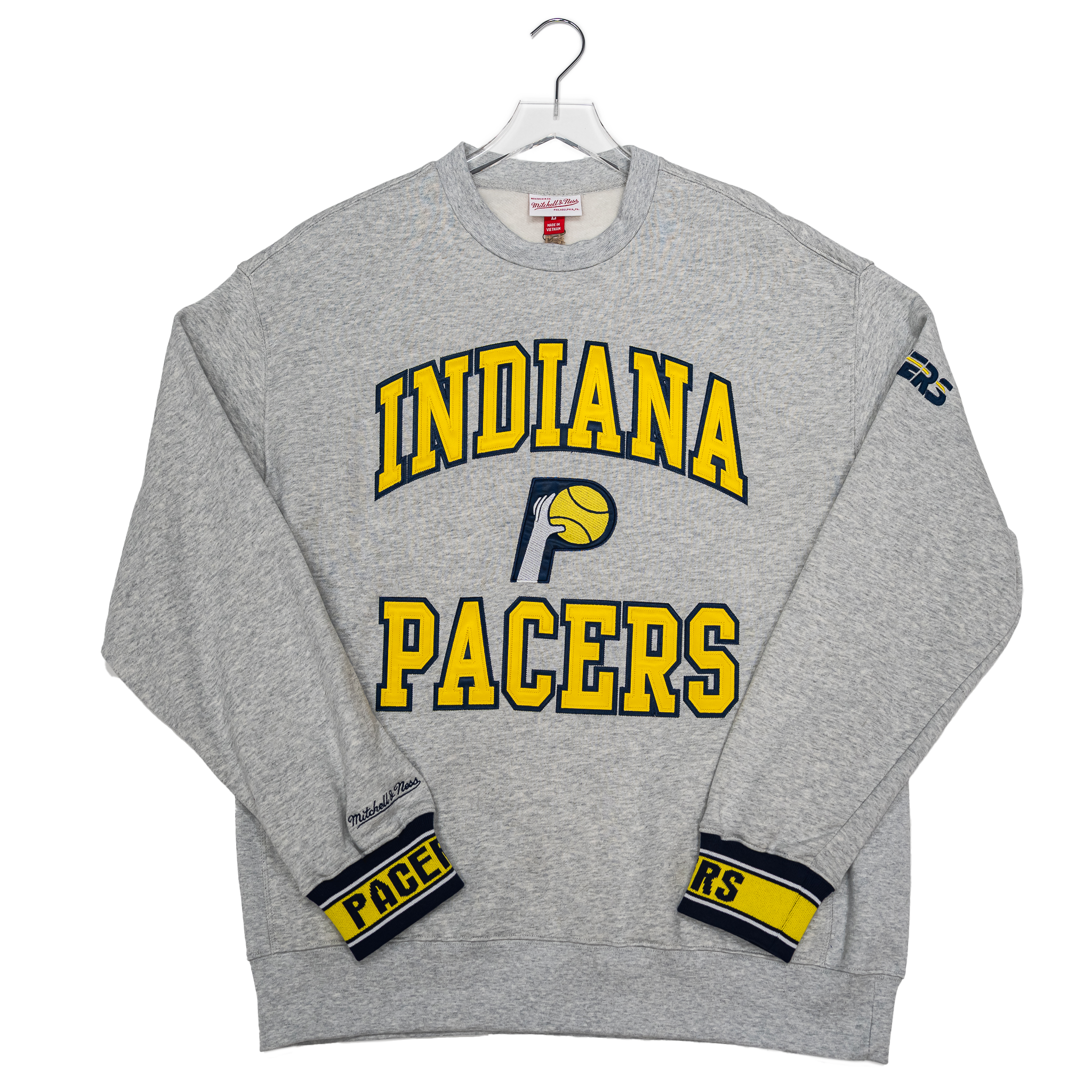Adult Indiana Pacers Team Celebration Crewneck Sweatshirt in Grey